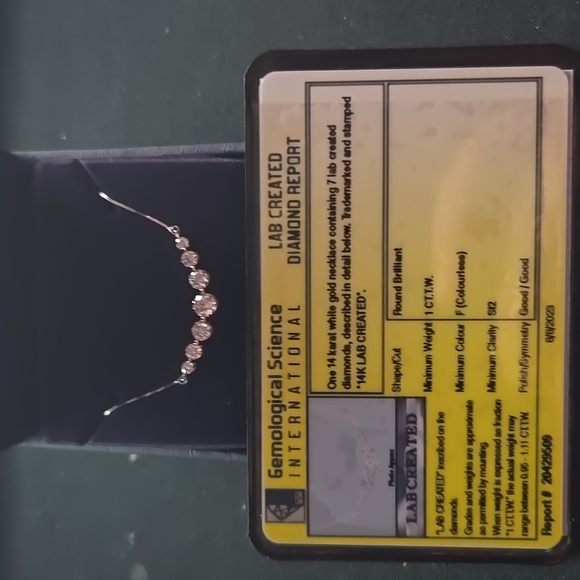 1 CT. T.W. Lab-Grown Diamond Graduated Necklace in 14K White Gold - Picture 6 of 9